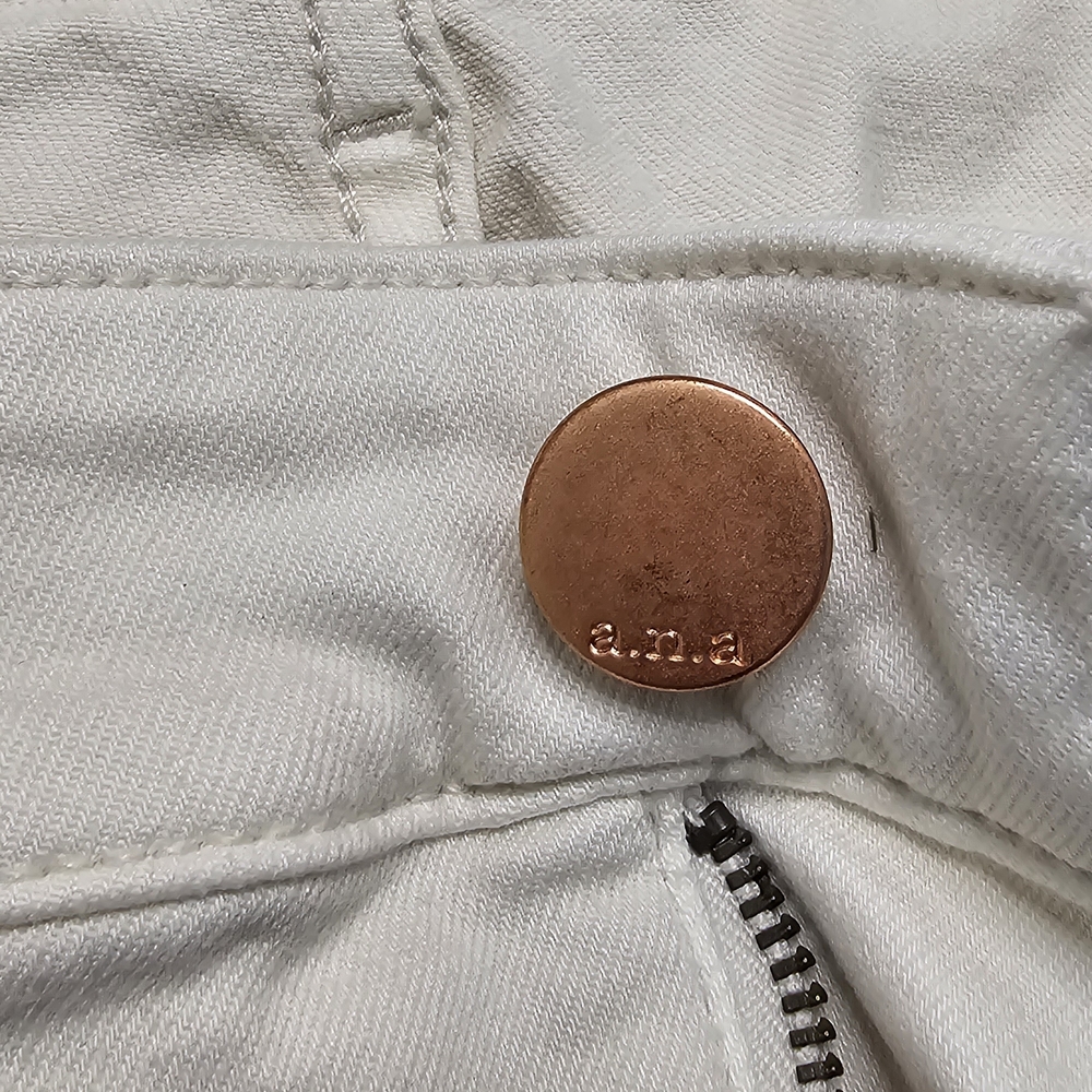 a.n.a Cream Denim Pants with Copper Button - Picture 2 of 4
